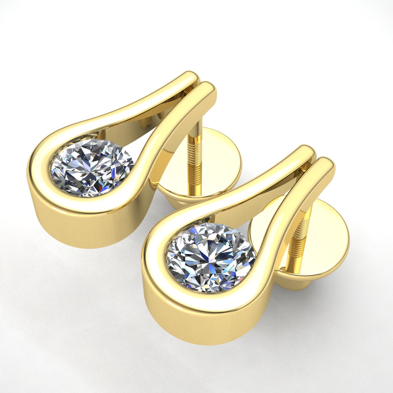 solitaire diamond stud earrings