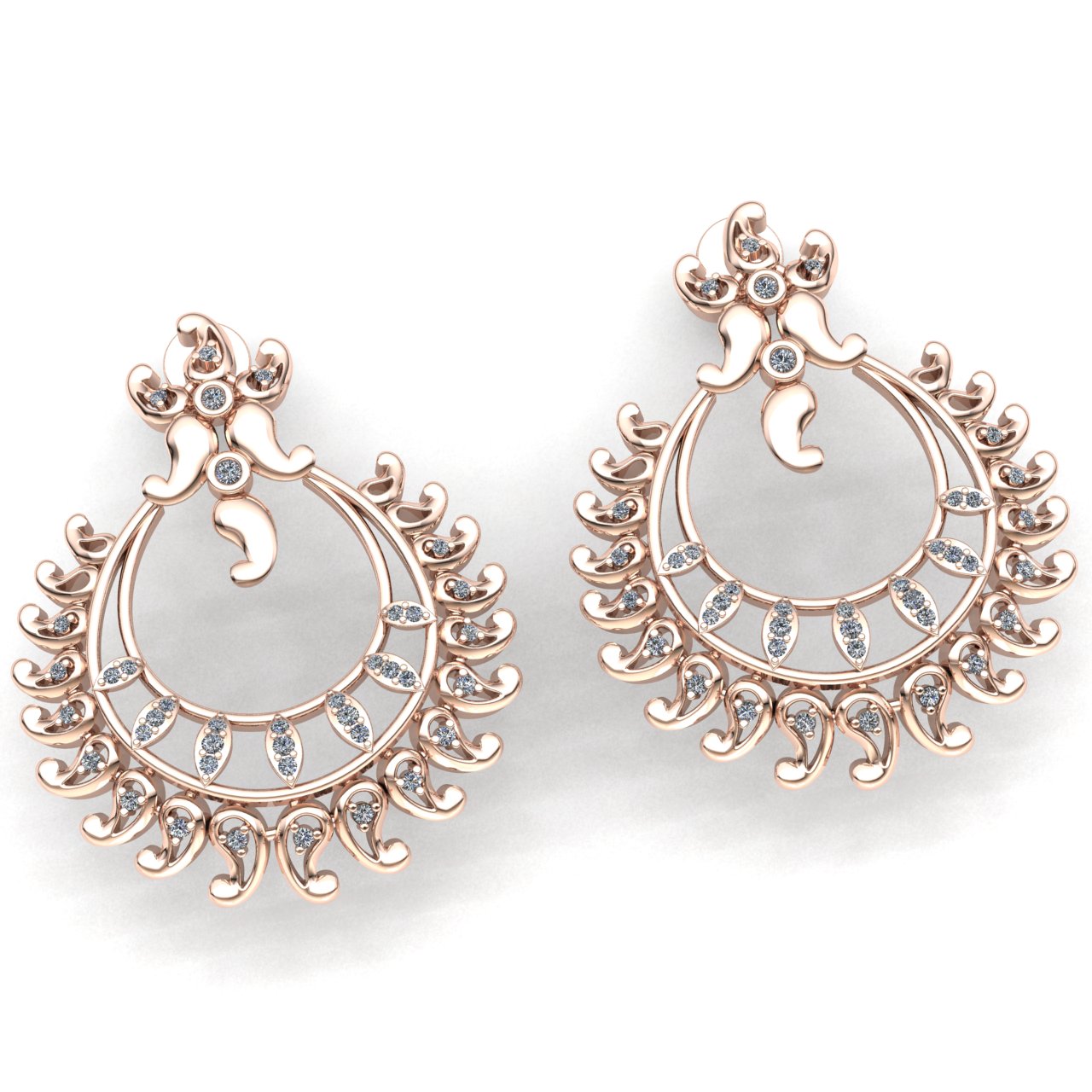 Genuine 1.5ct Round Cut Diamond Ladies Fashion Flower Earrings 14K Gold - Picture 6 of 14