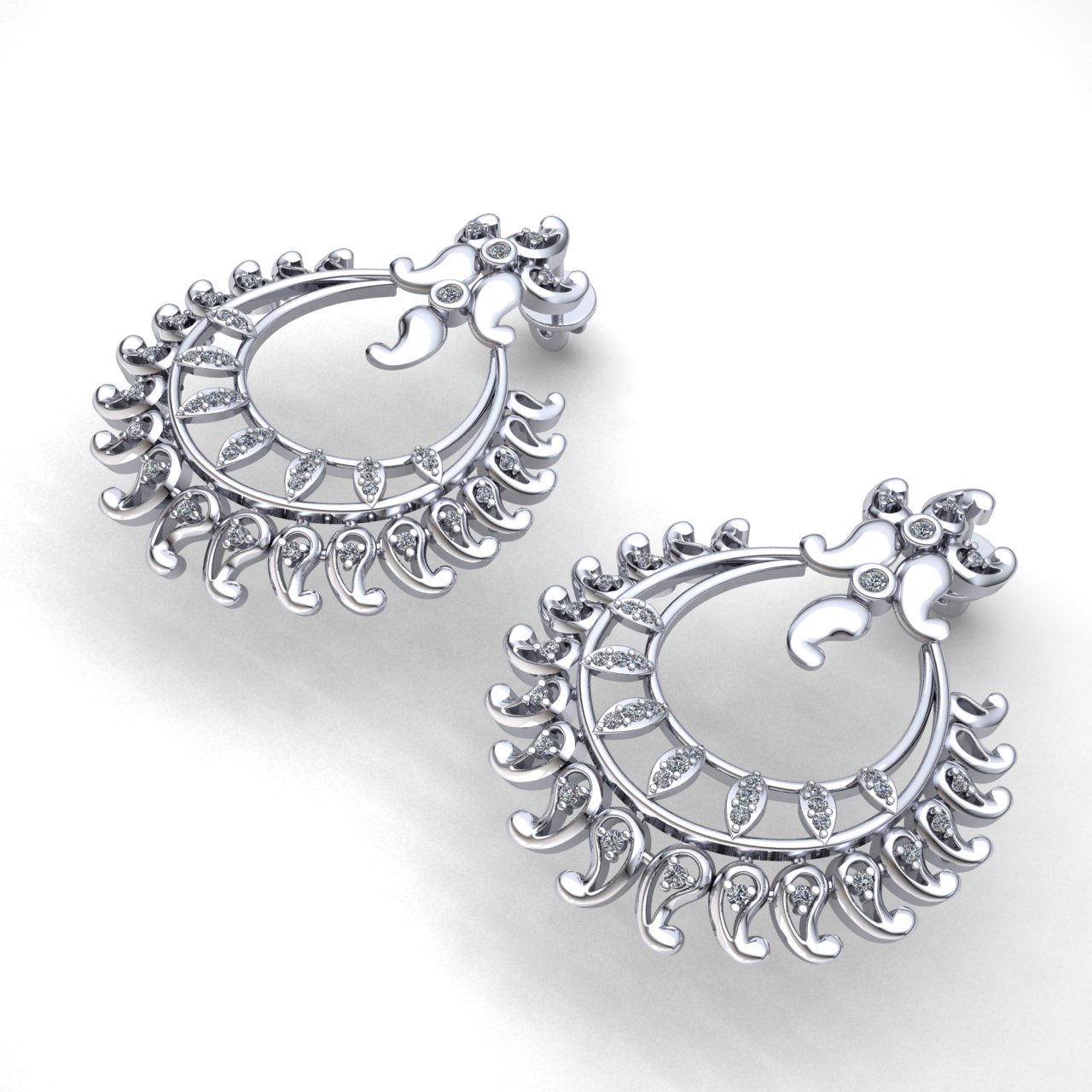 Genuine 1.5ct Round Cut Diamond Ladies Fashion Flower Earrings 14K Gold - Picture 10 of 14