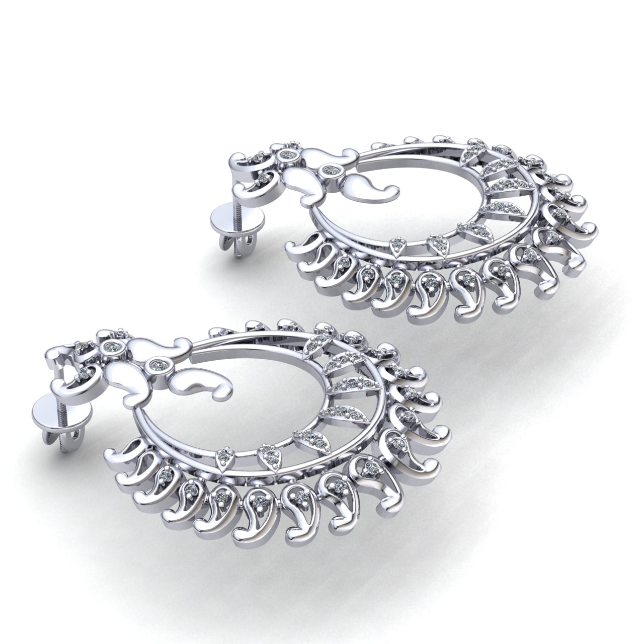 Genuine 1.5ct Round Cut Diamond Ladies Fashion Flower Earrings 14K Gold - Picture 11 of 14