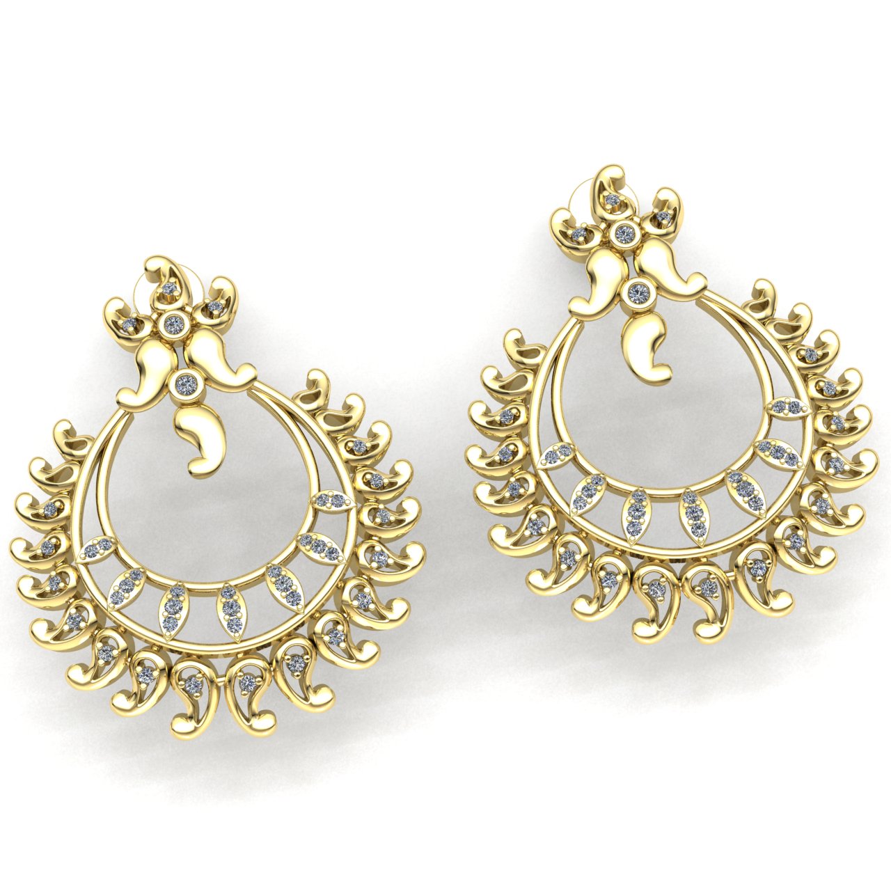 Genuine 1.5ct Round Cut Diamond Ladies Fashion Flower Earrings 14K Gold - Picture 12 of 14