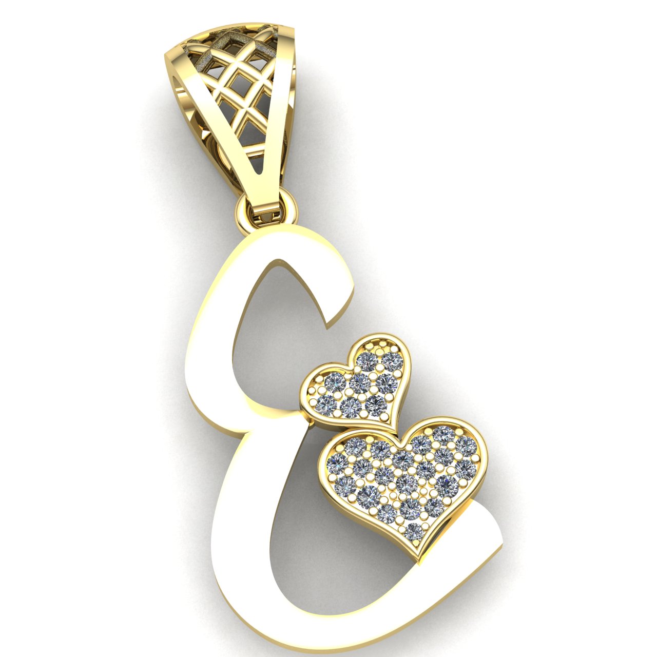0.10 Carat Round Brilliant Cut Diamonds Heart Pendant Available in 18K Gold 