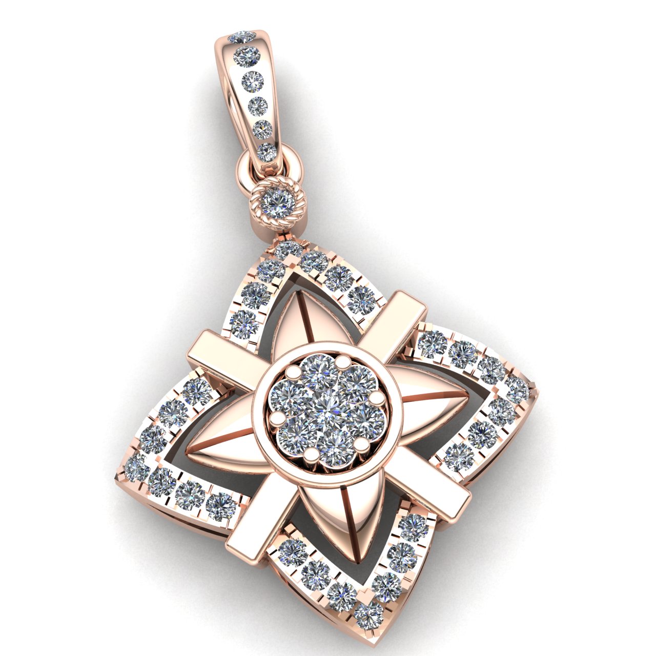 Natural 0.5ct Round Cut Diamond Ladies Accent Cluster Star Pendant 10K Gold - Picture 6 of 14