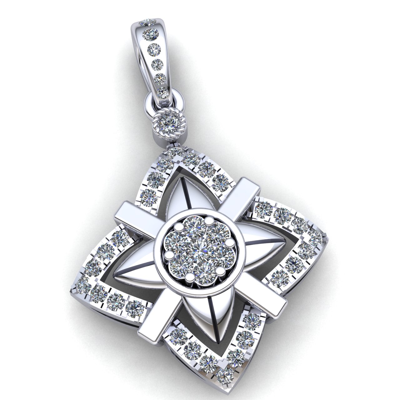 Natural 0.5ct Round Cut Diamond Ladies Accent Cluster Star Pendant 10K Gold - Picture 9 of 14