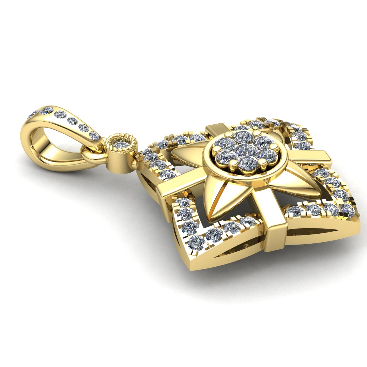 Natural 0.5ct Round Cut Diamond Ladies Accent Cluster Star Pendant 10K Gold - Picture 14 of 14