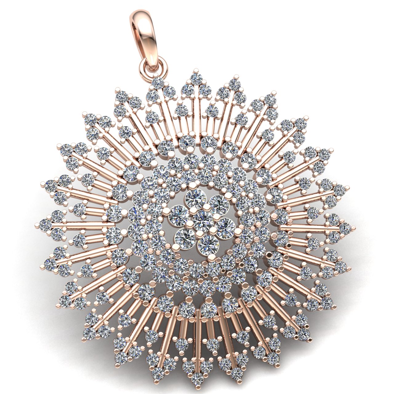 Genuine 3ctw Round Cut Diamond Ladies Fancy Halo Circle Pendant 14K Gold - Picture 1 of 14