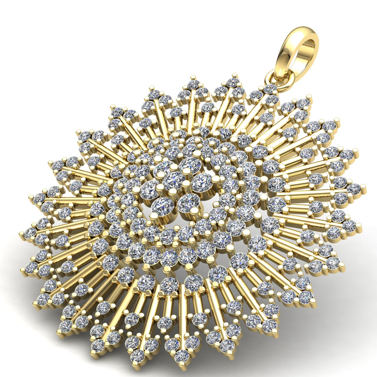 Genuine 3ctw Round Cut Diamond Ladies Fancy Halo Circle Pendant 14K Gold - Picture 13 of 14