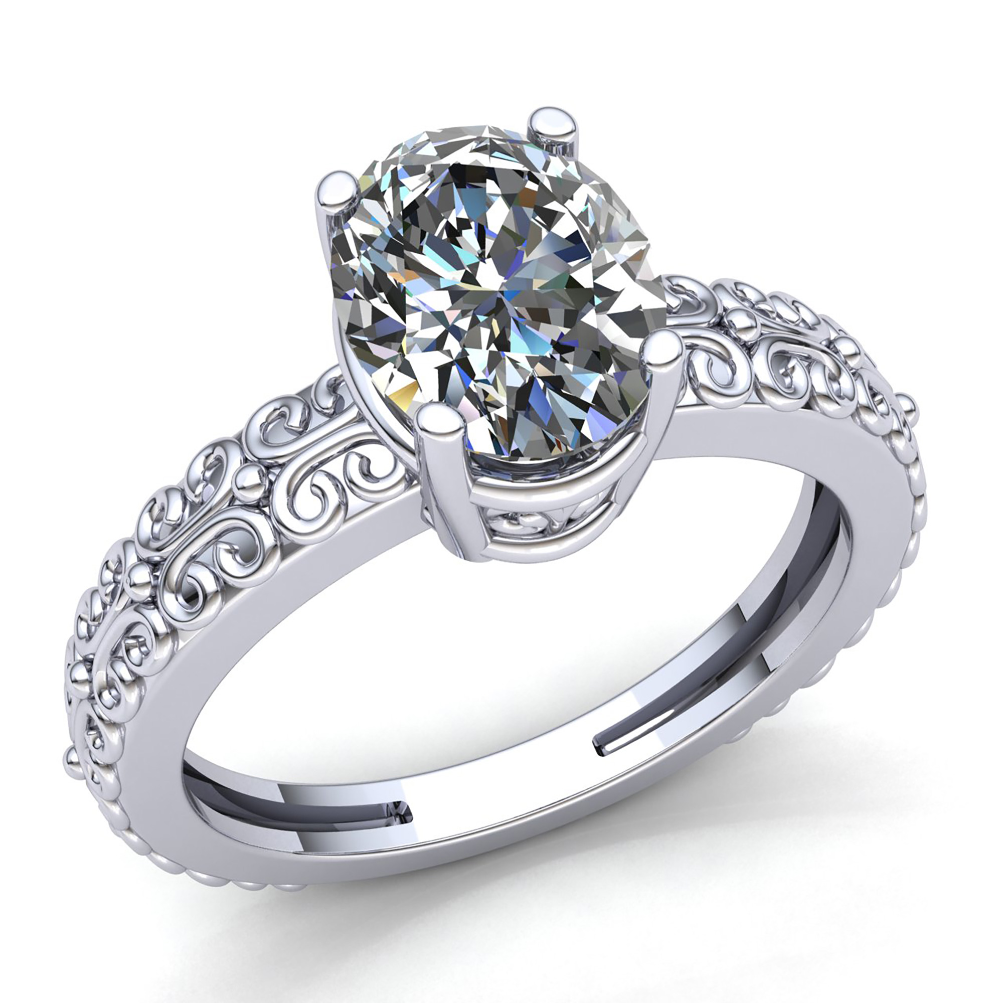 0 4ct Oval Diamond Ladies Bridal  Solitaire Engagement  Ring  