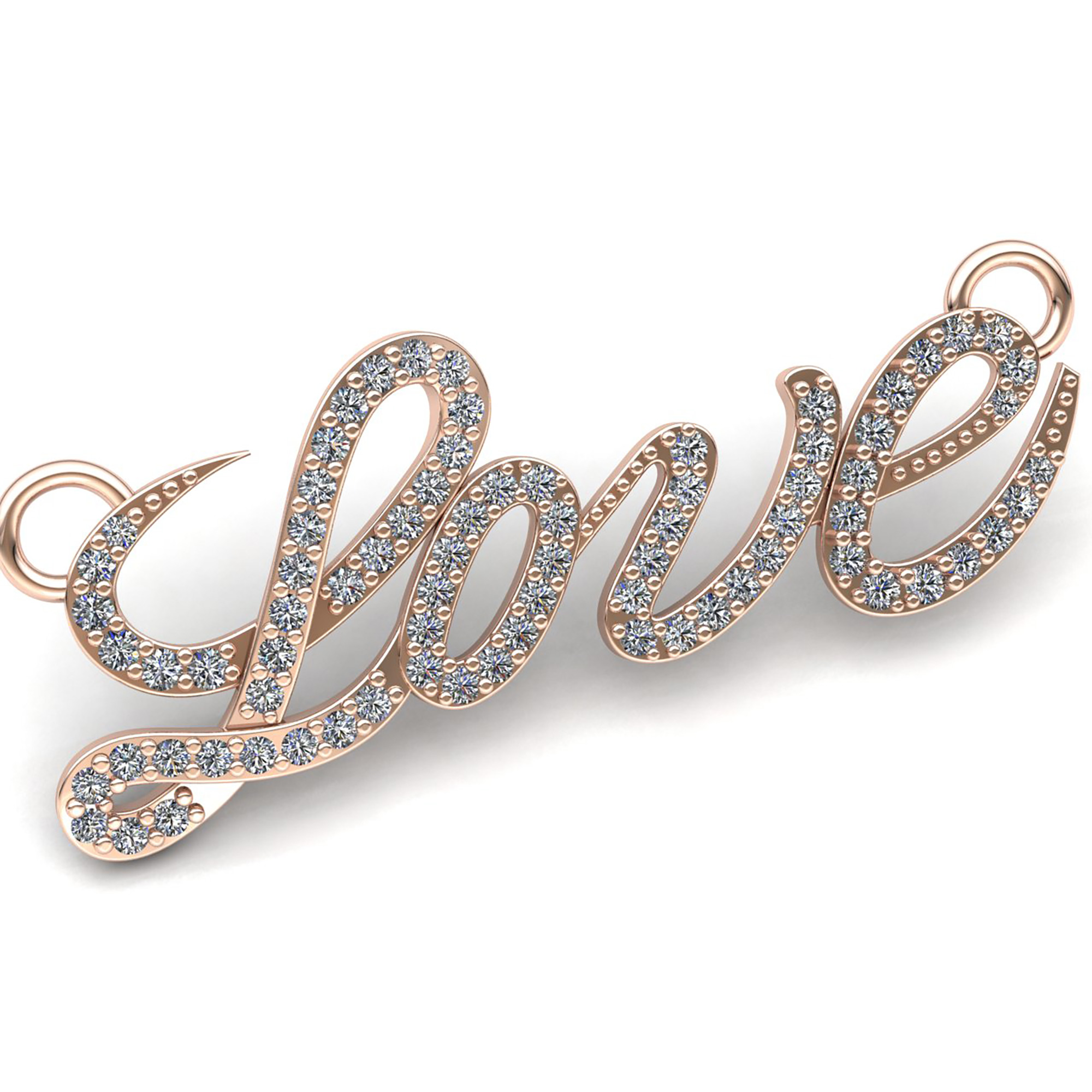 Natural 1ct Round Cut Diamond Ladies Valentine Love Name Pendant