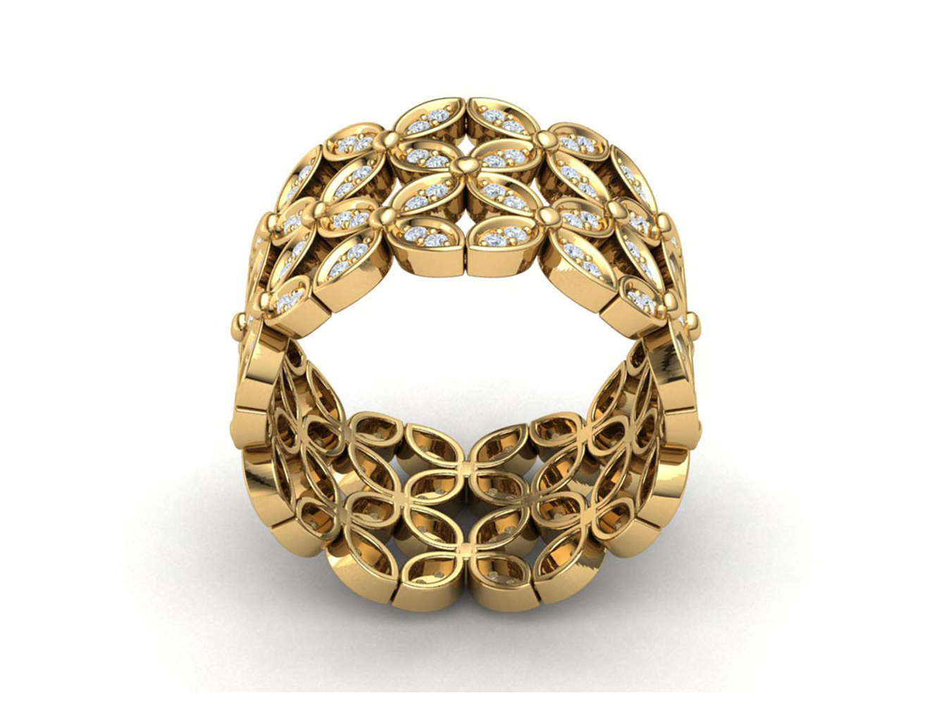 Genuine 1 Ct Round Cut Diamond Ladies Flower Full Eternity Band 10K Gold GH SI1 - Picture 14 of 14