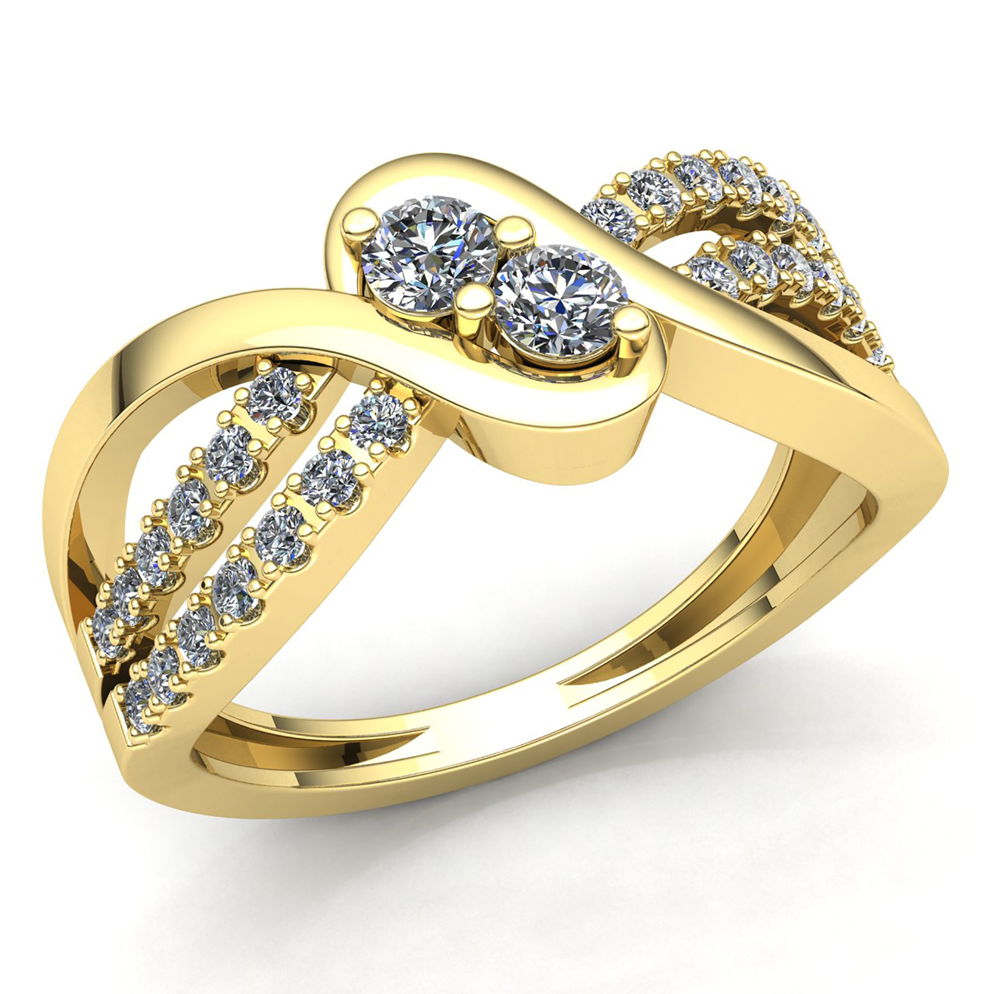 Genuine 0.25ct Round Cut Diamond Ladies Solitaire Engagement Ring 10K Gold 