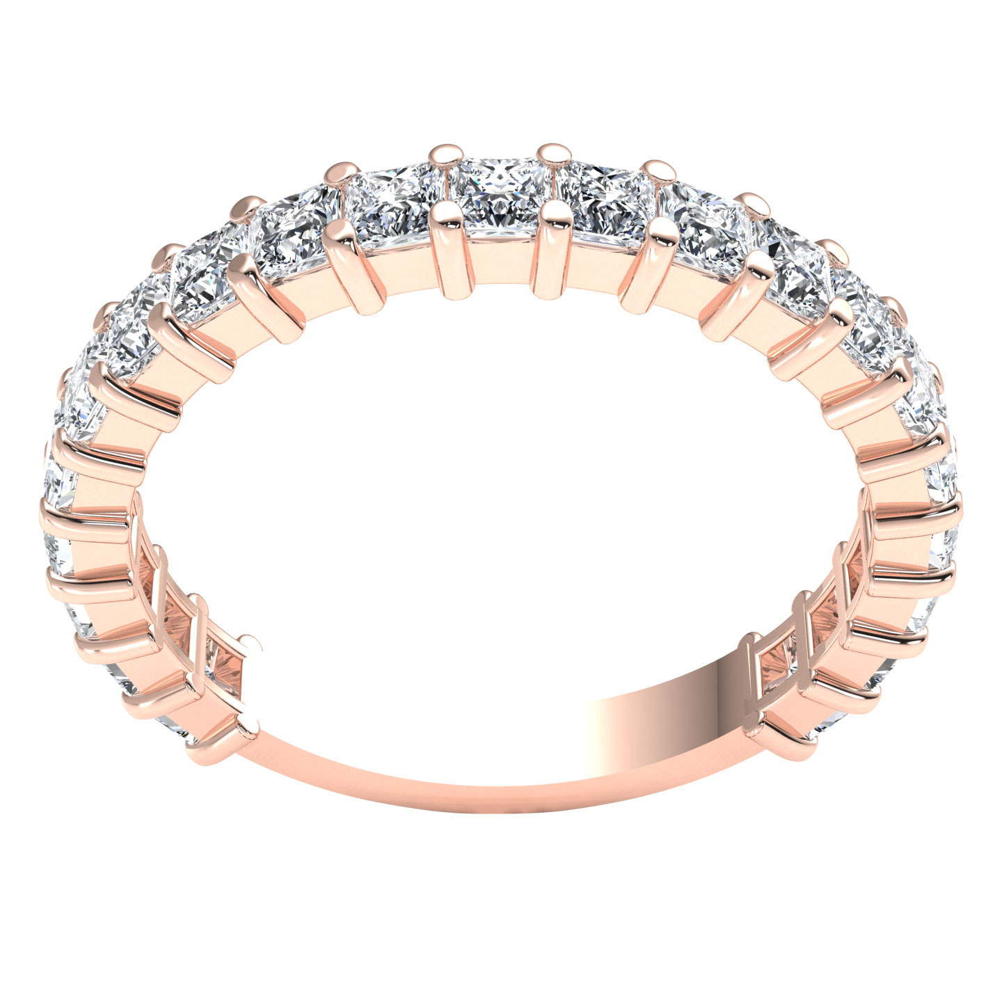 Natural Princess Cut Eternity Band Ring with Sizing Bar Solid 10k Gold 1.70ct 