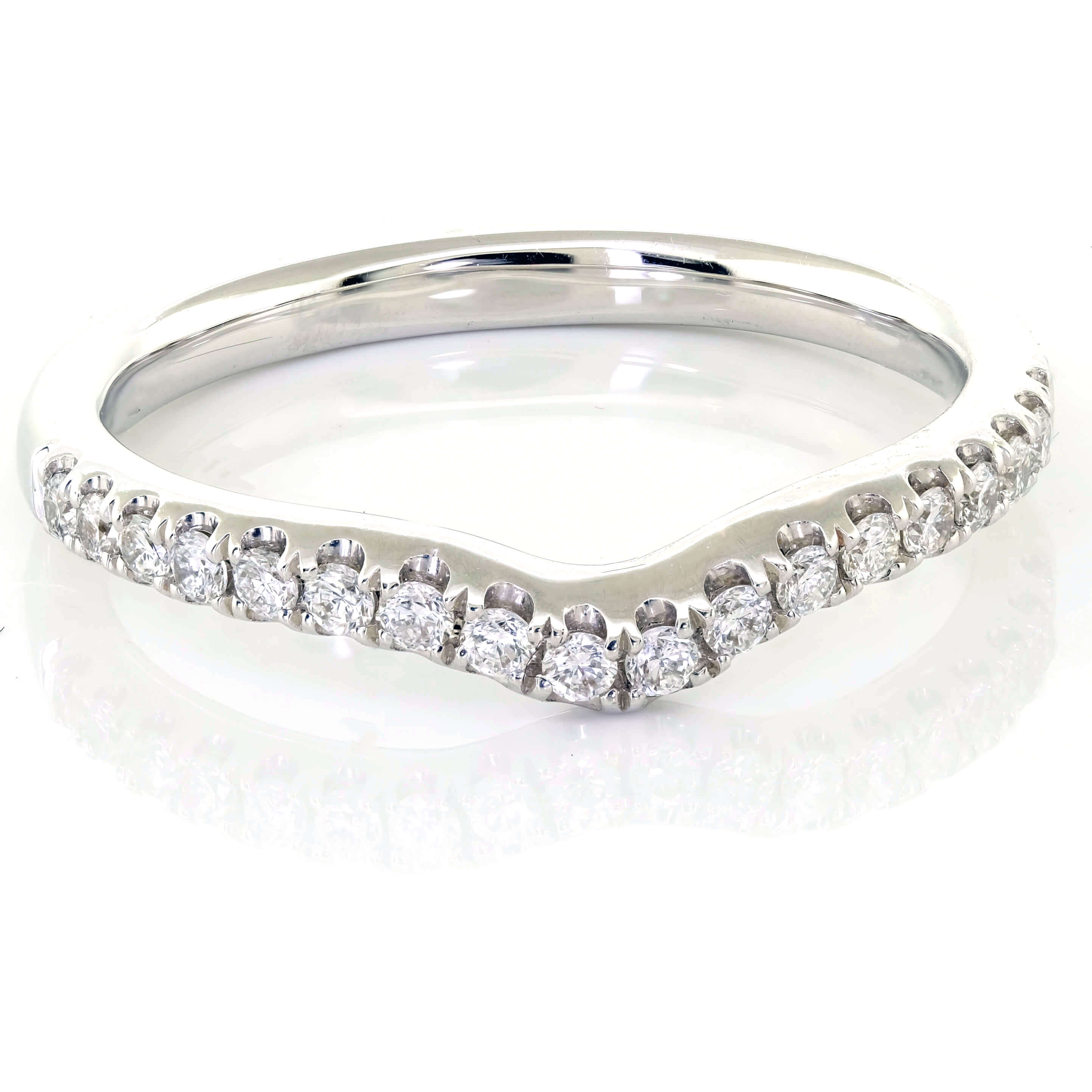 0.28ct Round Diamond Ladies Contour Wedding Band Ring