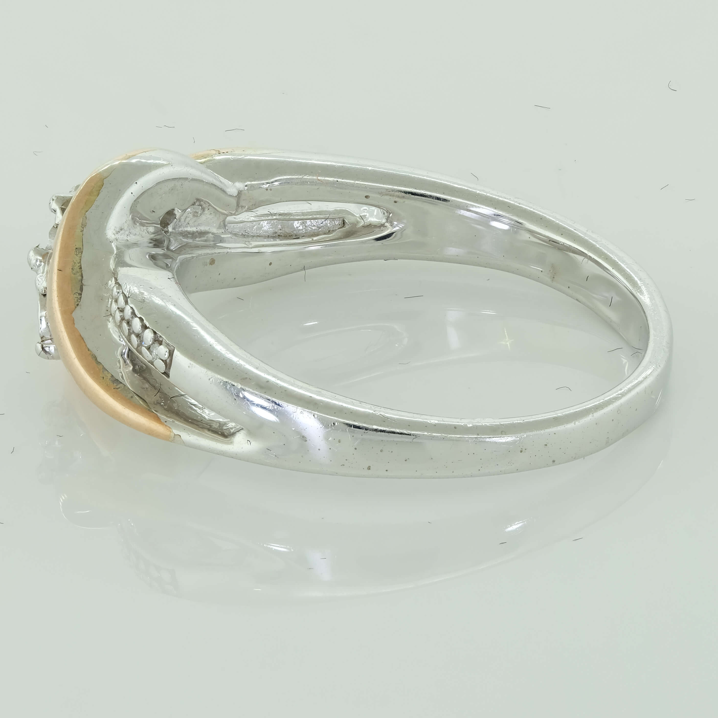 Miracle Set Bicolor Fancy Band Diamant Ring 10k Rotgold Sterlingsilber - Bild 4 von 8