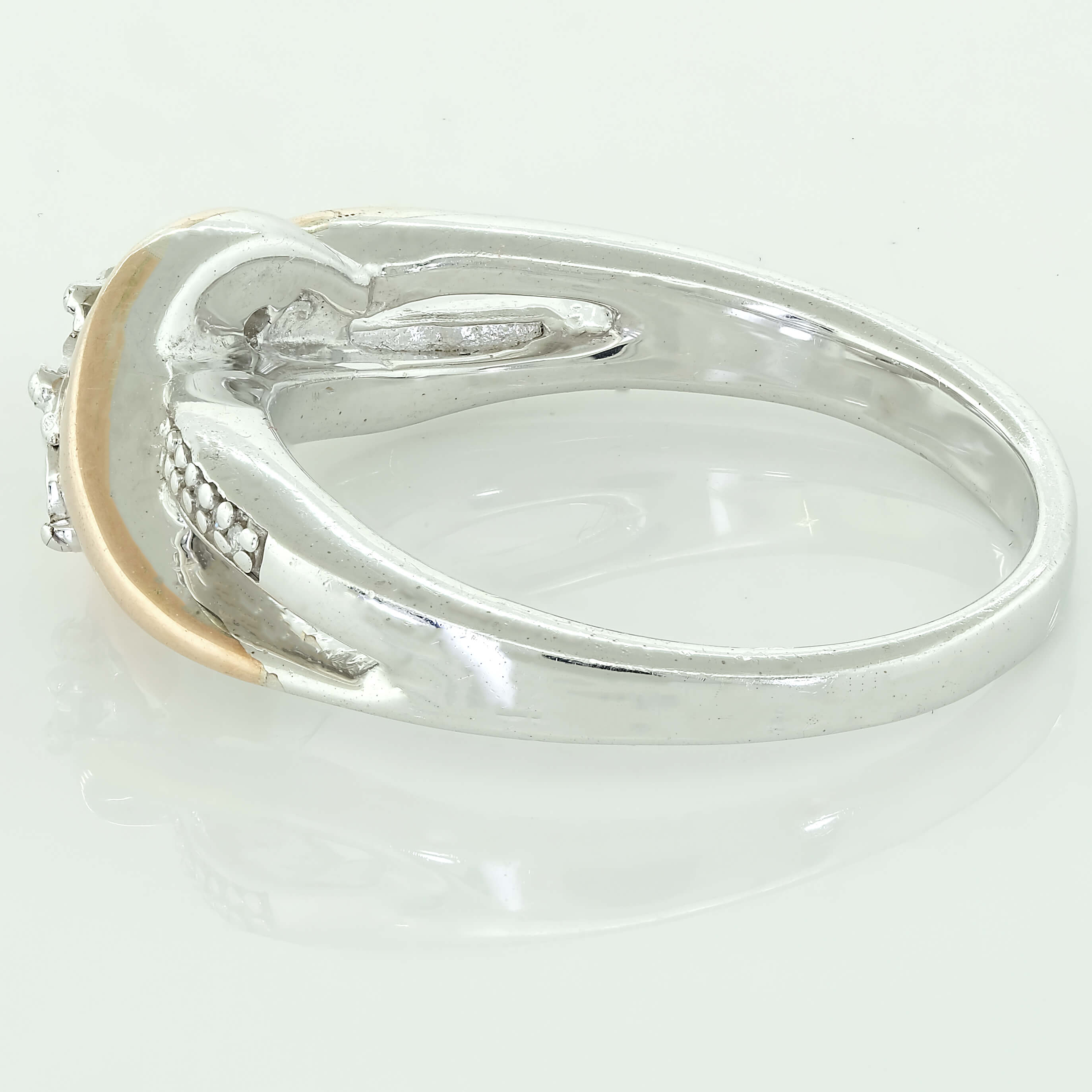 Miracle Set Bicolor Fancy Band Diamant Ring 10k Rotgold Sterlingsilber - Bild 7 von 8