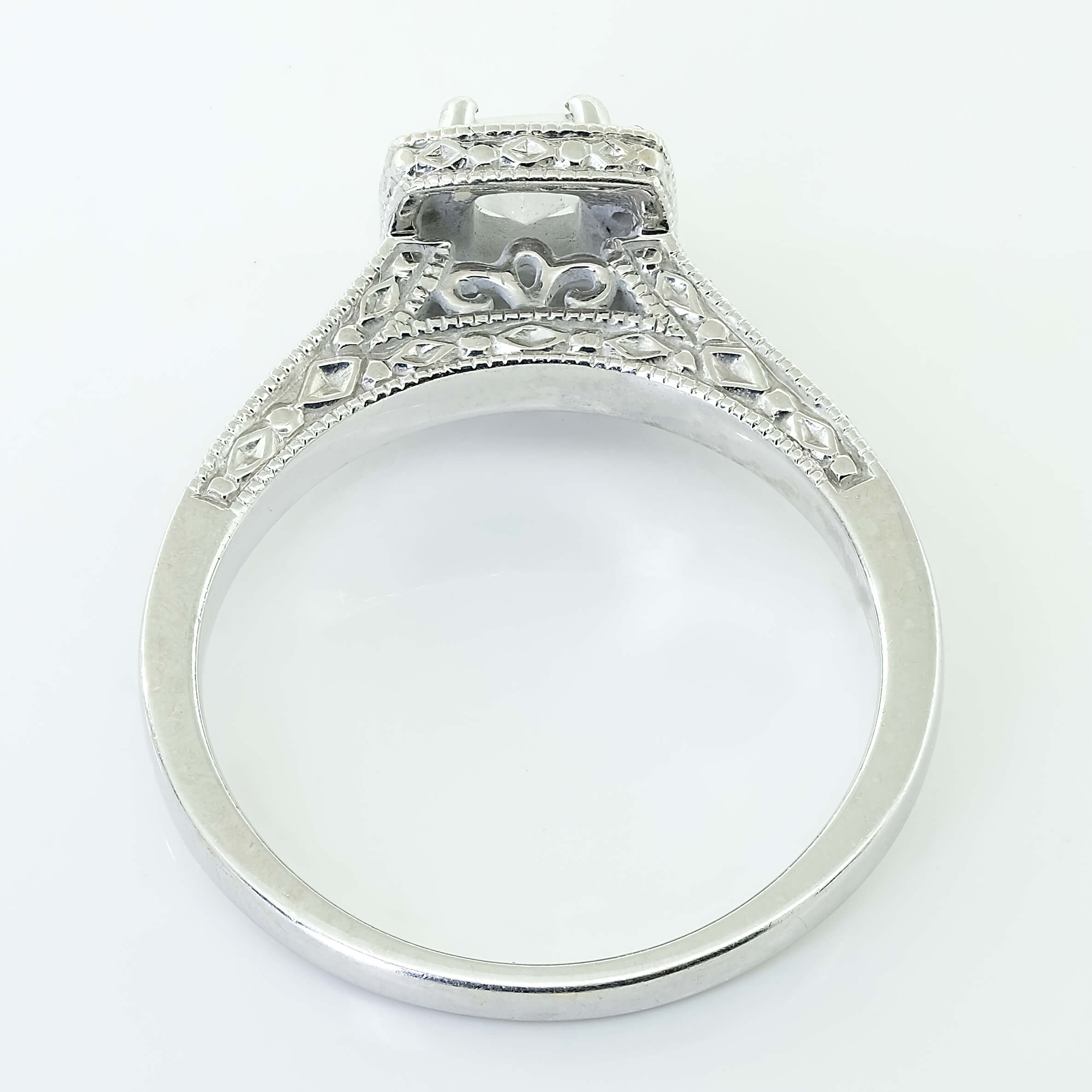  Vintage  Style  Princess  Cut  0 45ct Diamond Halo Bridal 
