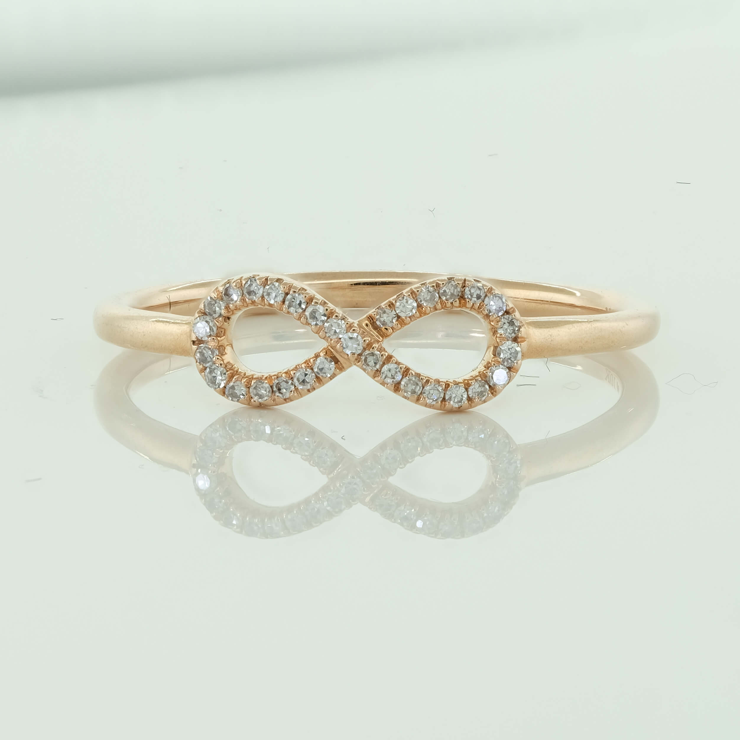 Infinity Symbol Natural Diamond Wedding Band Solid 10k