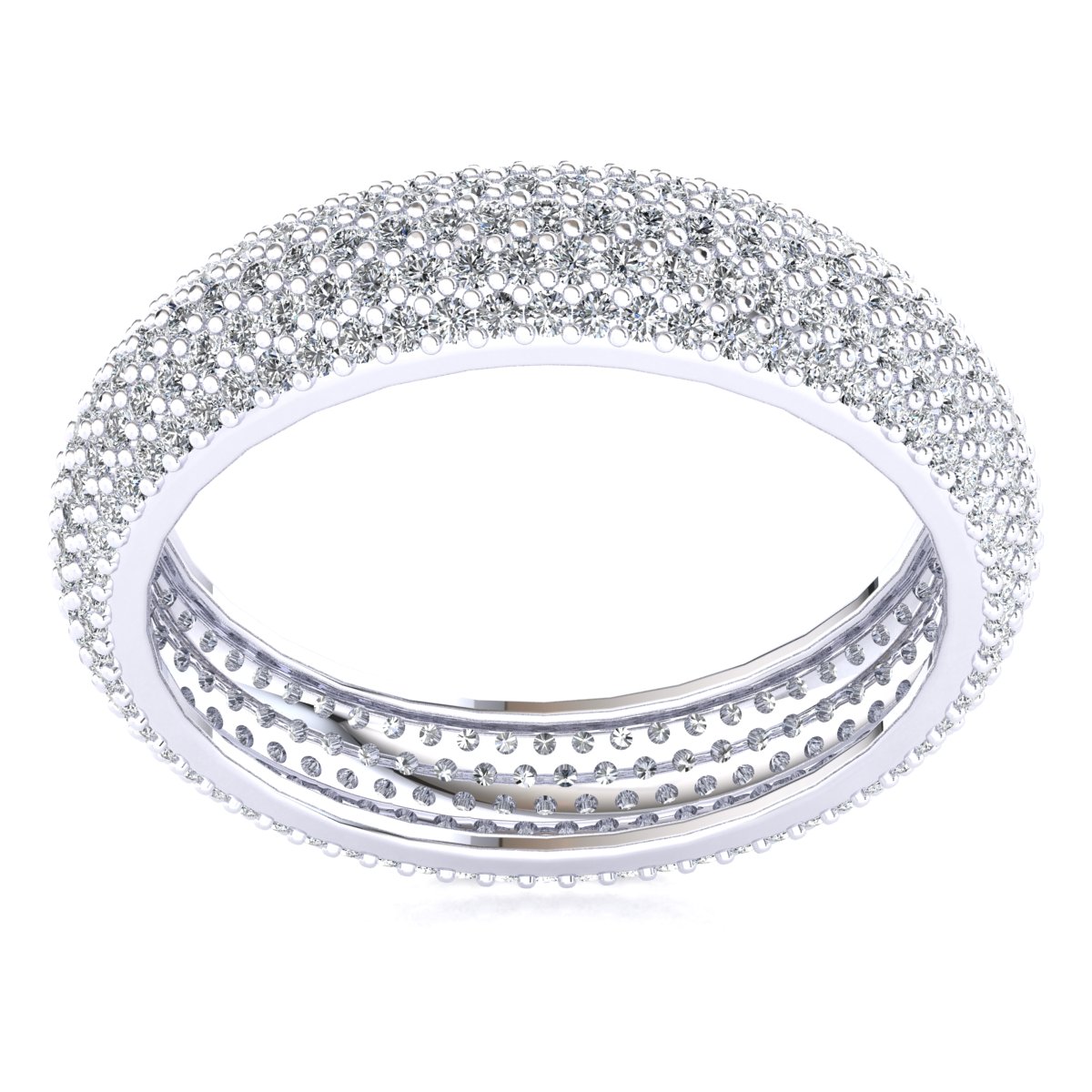 Micropave 5Row Anniversary Eternity Band Ring 10k Gold Natural Round Diamond - Picture 13 of 18