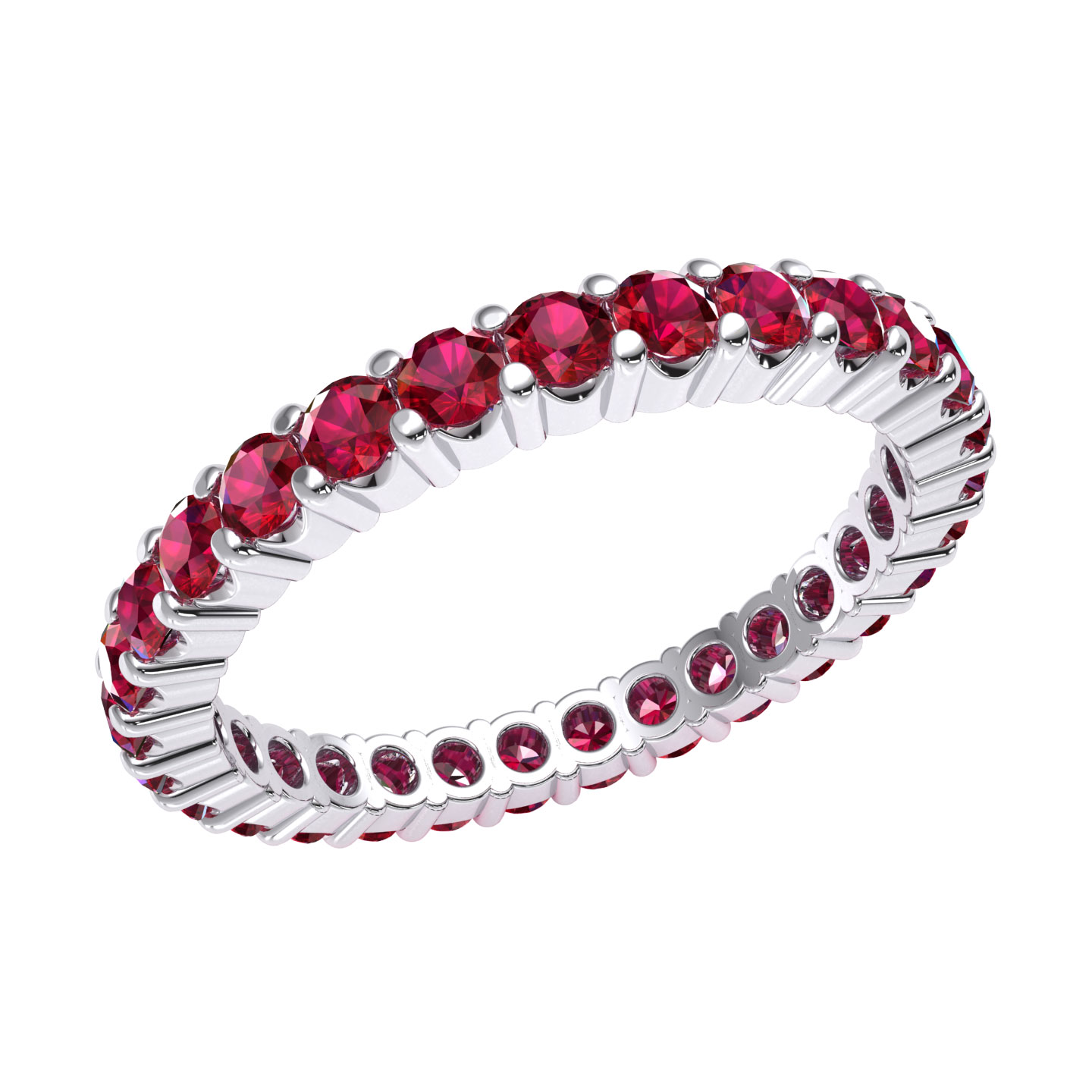 Natural Ruby Eternity Wedding Band Anniversary Ring AAAA 14k Gold 1
