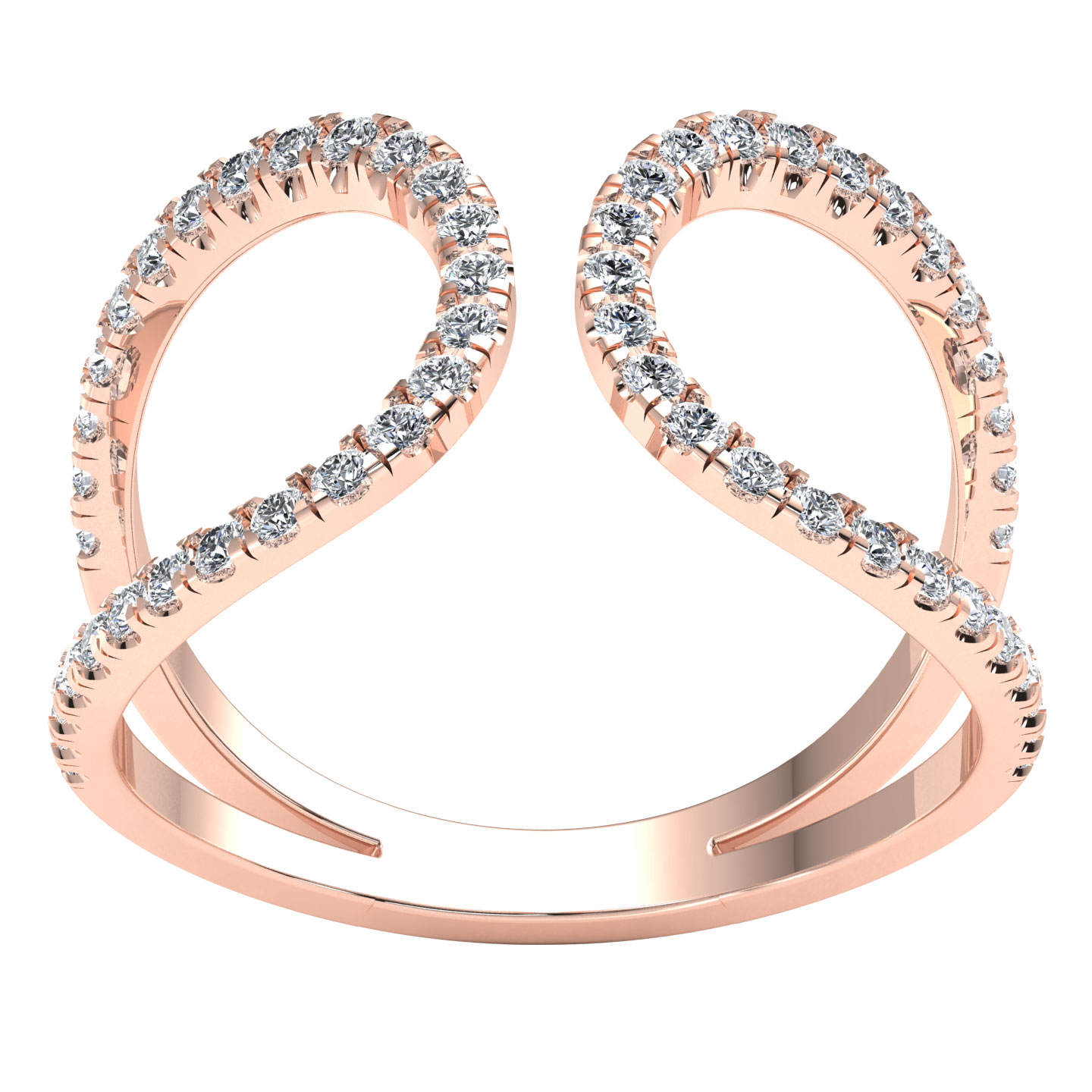 Double Loop Natural Round Diamond Wedding Band Ring 0.50ct ...