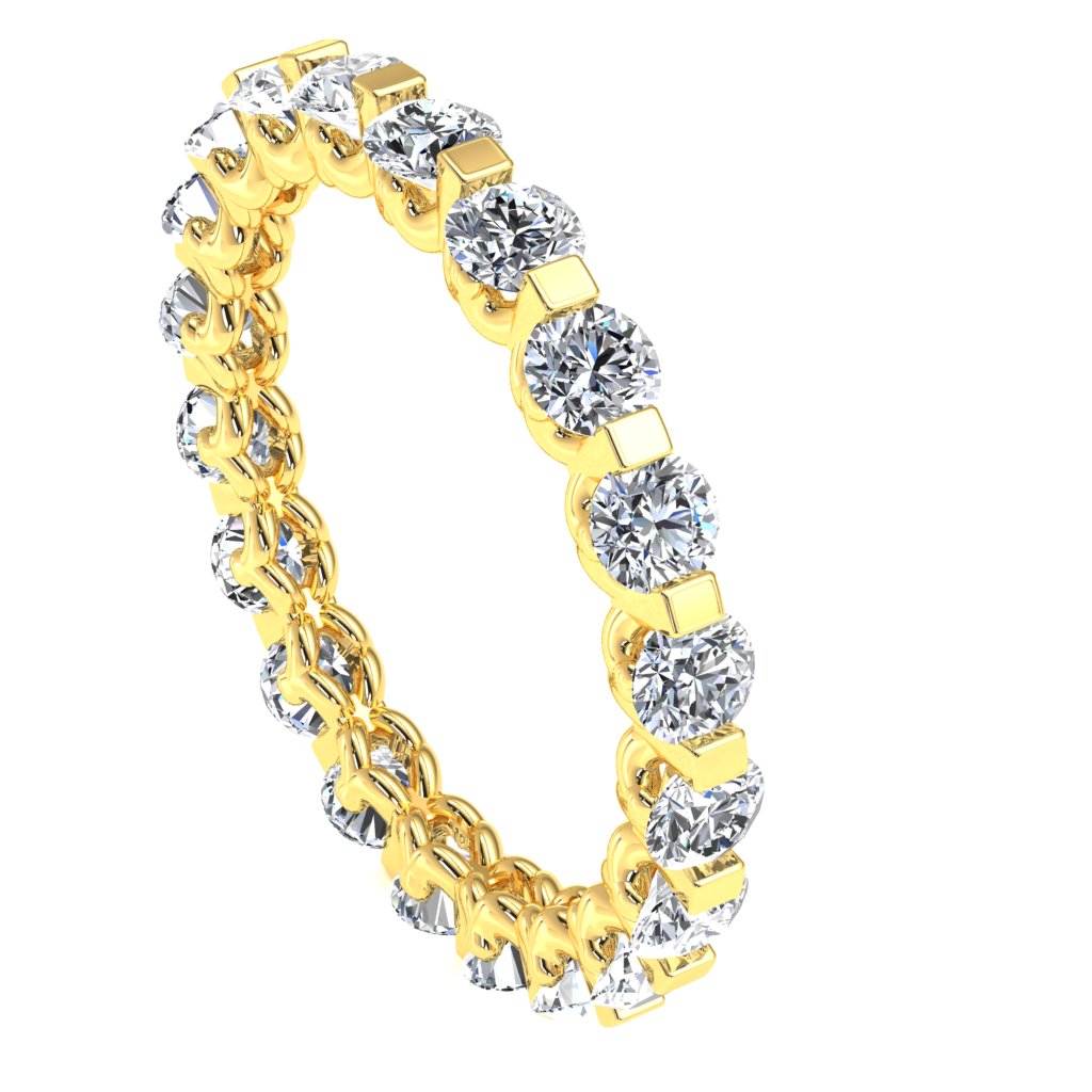 Floating Diamond Eternity Band Wedding Ring 10k Gold 2ct