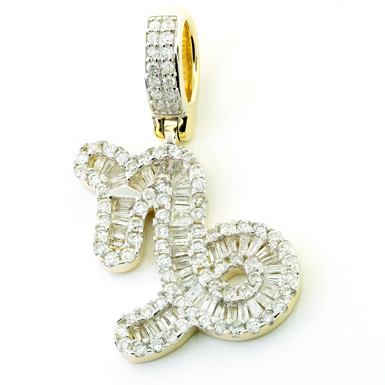 海外限定】 La Blingz 14?KホワイトゴールドオープンデザインPisces