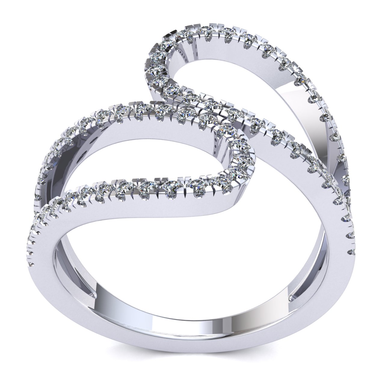 1.5ct Round Cut Diamond Twisted Bypass Wedding Band Ring