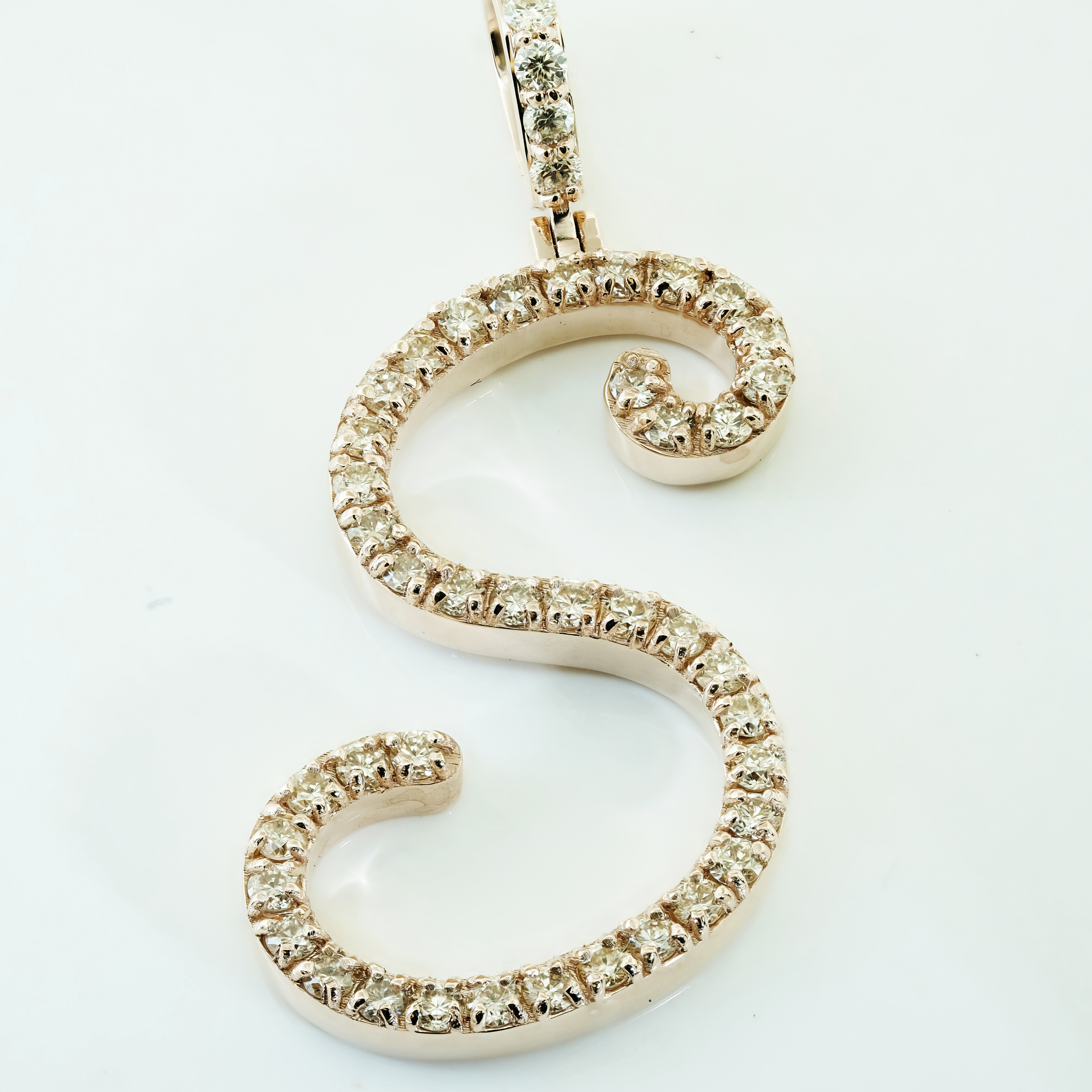 Yellow Gold S Initial Pendant Necklace