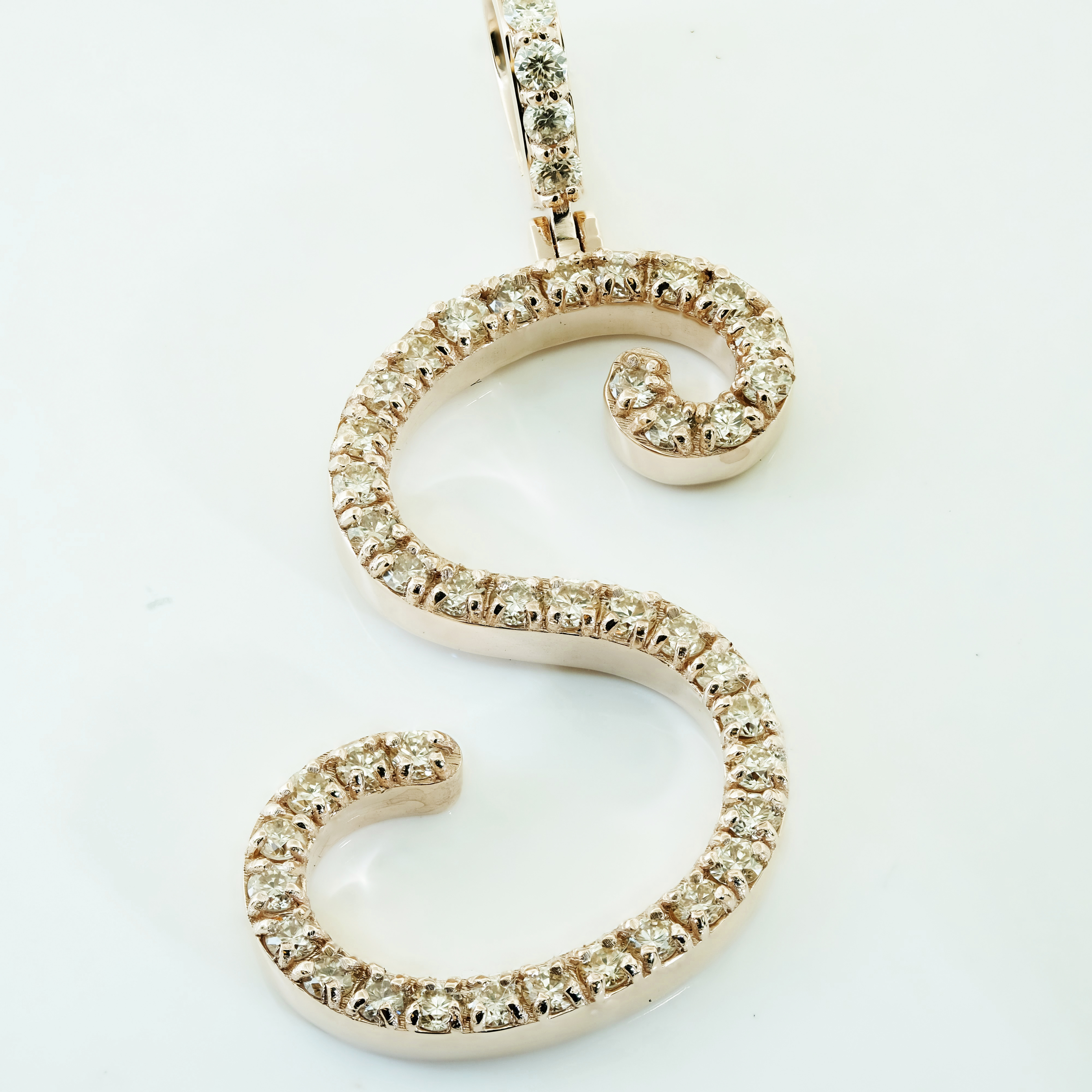 Letter S Necklace in 14k Gold