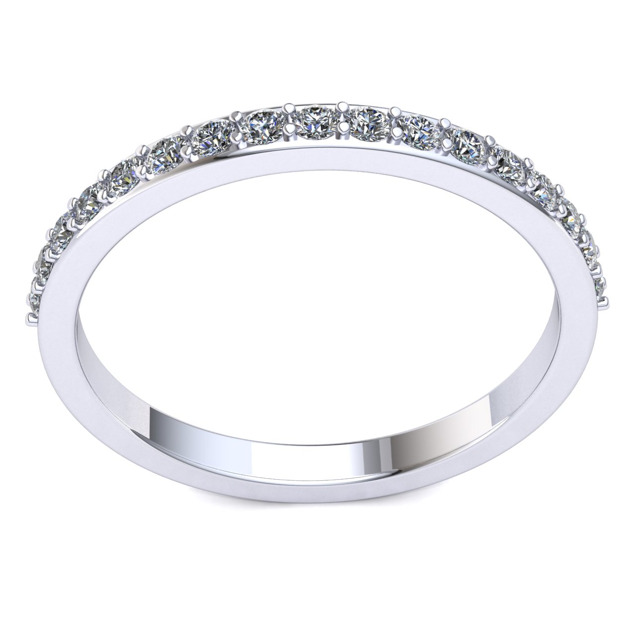 0.4ct Round Cut Stackable Bridal Wedding Petite Anniversary Band 14k White Gold 