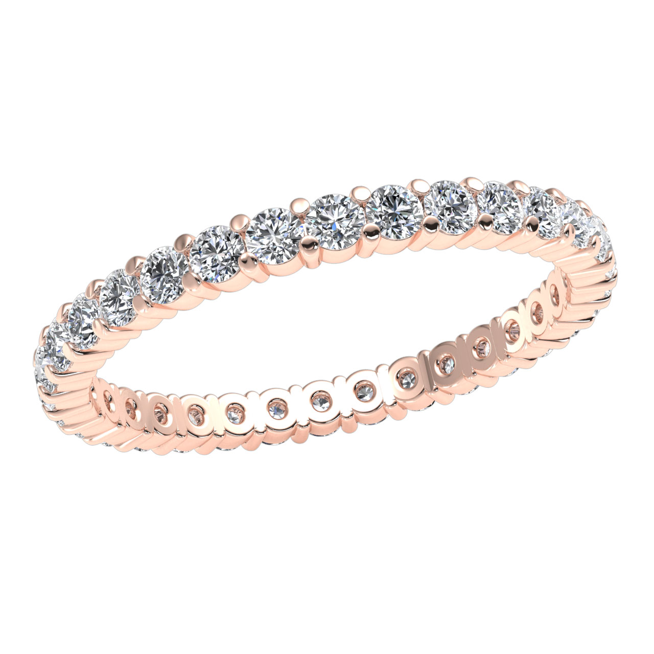 1.00ct Lab-Created Diamond Classic Shared Prong Eternity Band Ring 10k Gold