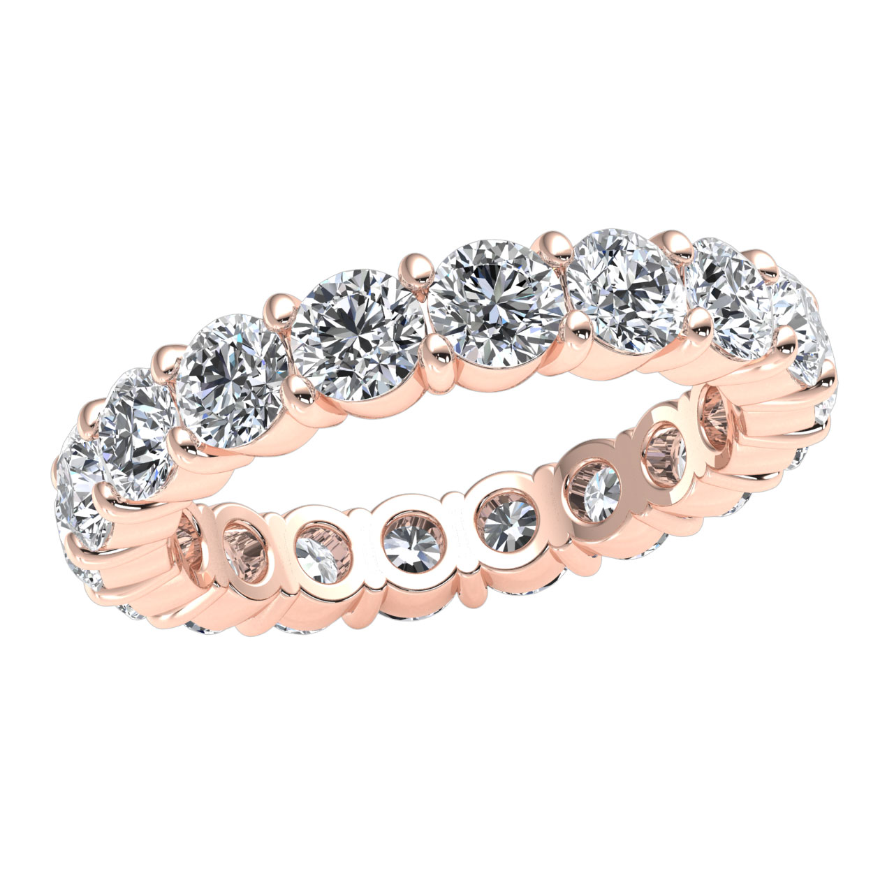 4.00ct Lab-Created Diamond Classic Shared Prong Eternity Band Ring 14k ...