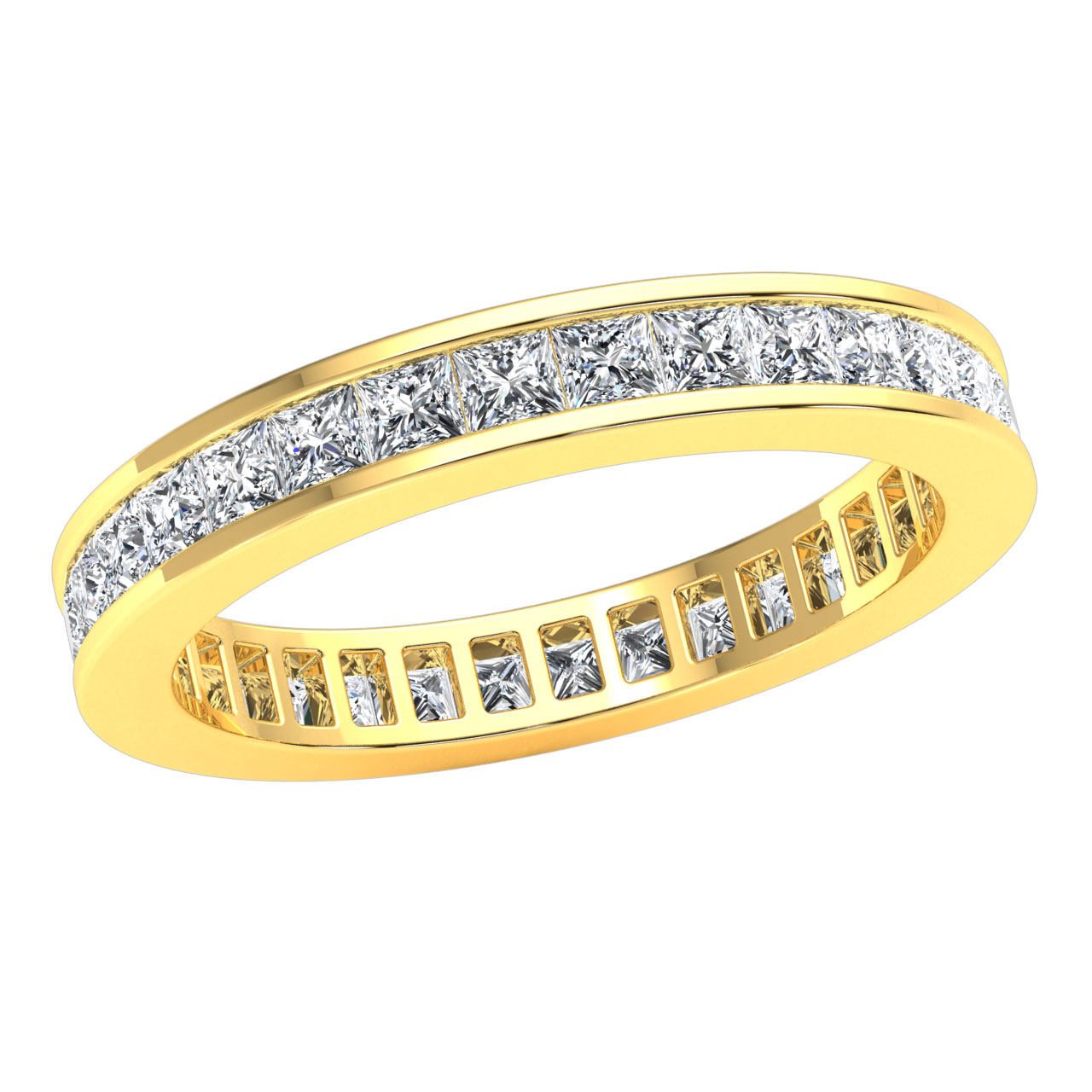 1.60Ctw Diamond Eternity Wedding Band Ring Princess
