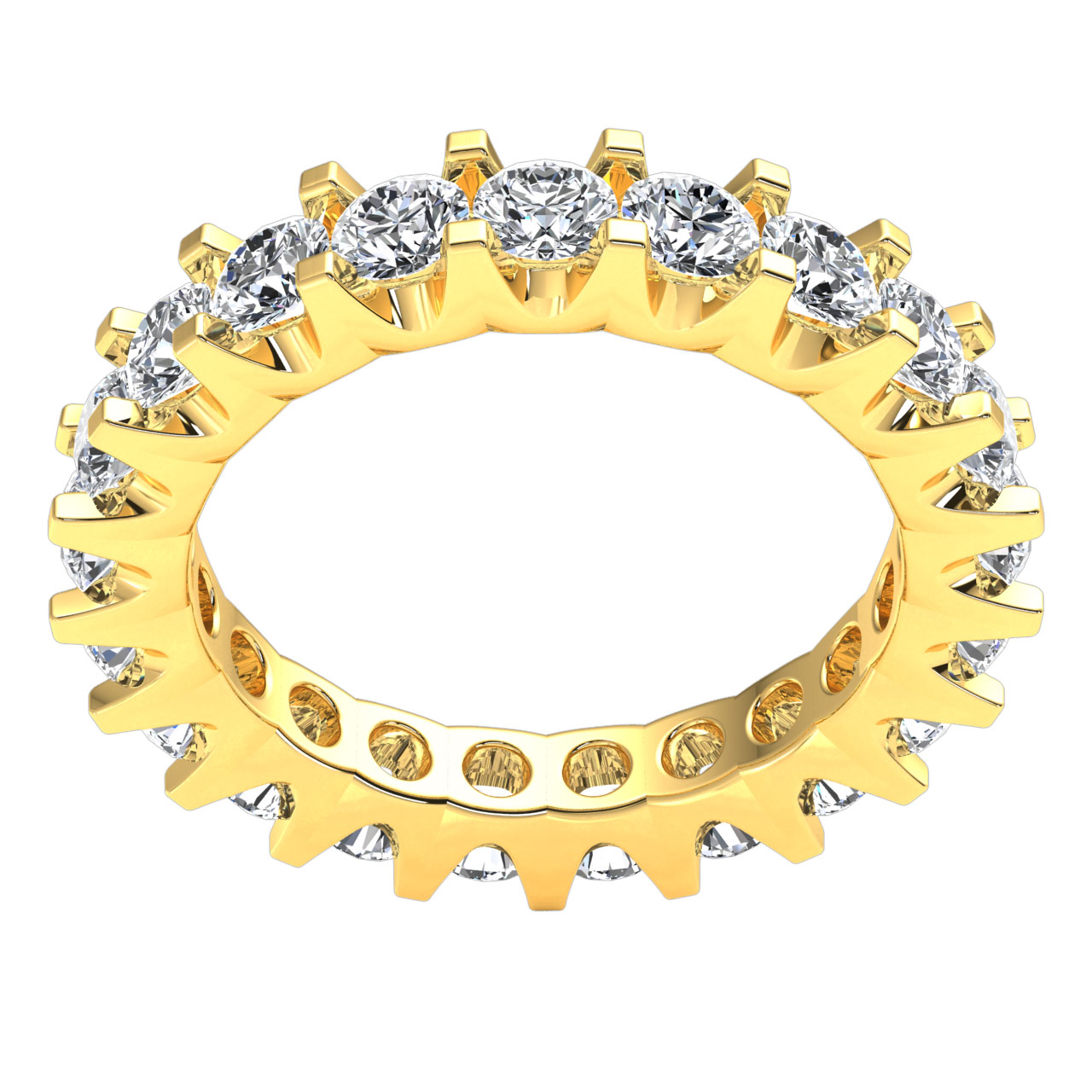 Scalloped Shared U-Prong Bridal Wedding Eternity Band 3Ct Diamond 10k Gold - Picture 14 of 14